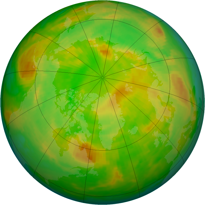 Arctic ozone map for 13 June 1984